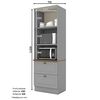 Mueble de Cocina Home Mobili Americana 2 Cajones 2 Puertas Gris