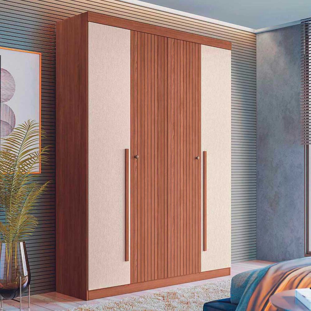 Cl&oacute;set Onessta Buriti 4 Puertas 2 Cajones Jatoba Arena