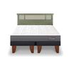 Cama Europea CIC Base Dividida King Anatomic + Respaldo Dublin Olivo