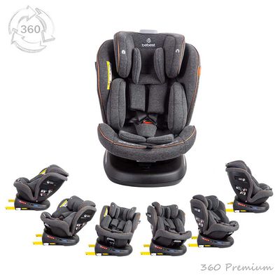 Imagen 2 del producto Silla de Auto Bebe Convertible Supra Premium 360 Isofix Gris Bebesit