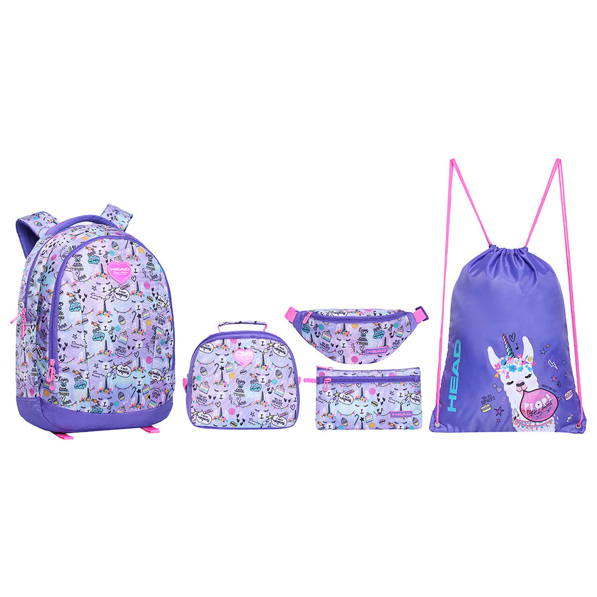 Pack Mochila + Gymbag + Lonchera + Banano + Estuche Top Head