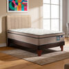 Cama Europea Flex 1,5 Plazas M&aacute;ximo Cobre  + Respaldo Tubular Beige