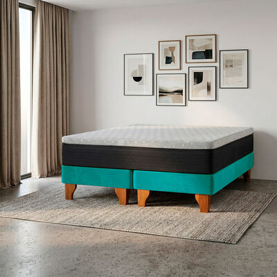 Cama Europea Latam Home 2 Plazas New Top BD Turquesa