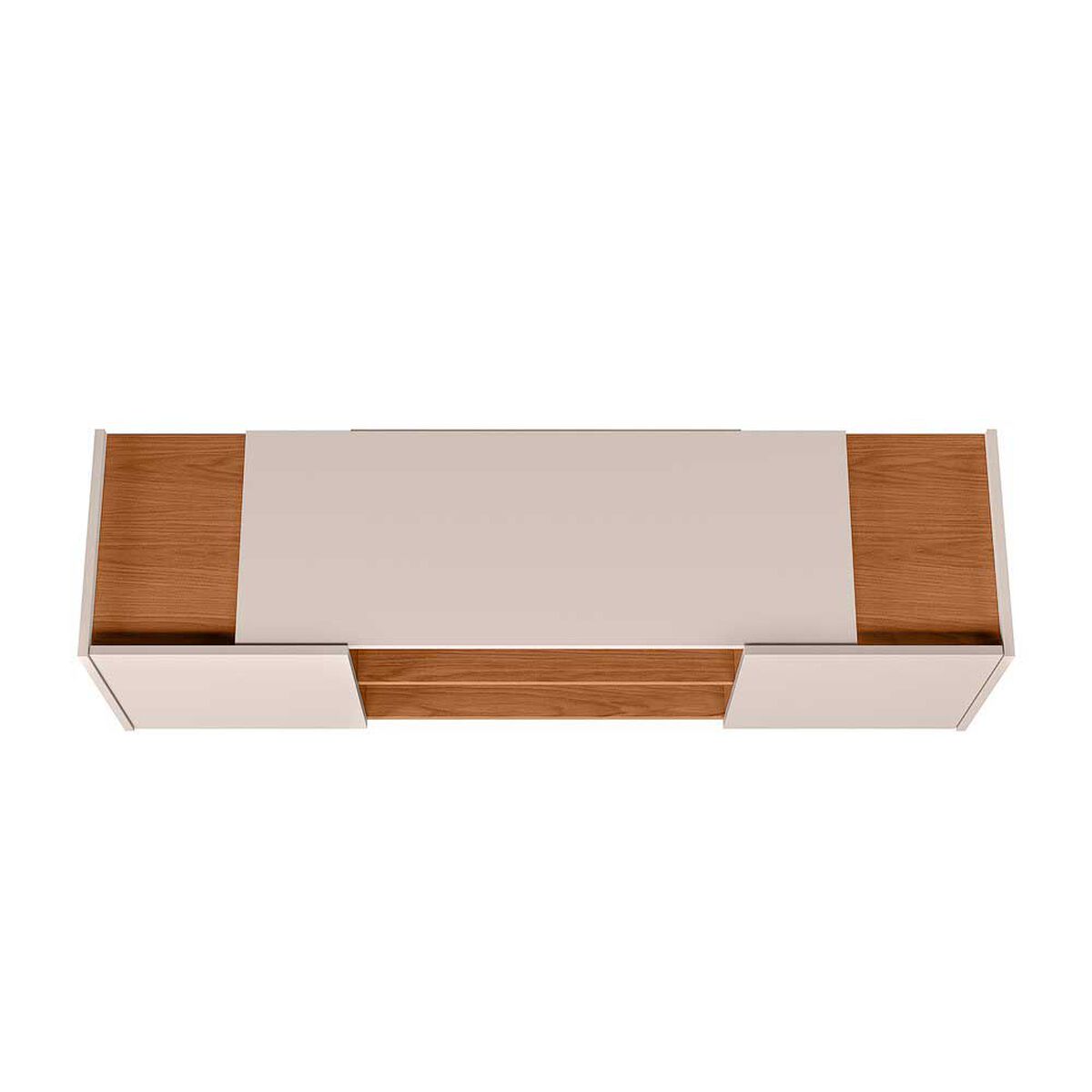 Rack TV River Altavision Hasta 55" Blanco Crema y Café