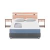 Cama Americana CIC 2 Plazas Excellence + Respaldo + 2 Veladores + Almohada + Plumón