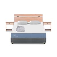 Cama Americana CIC 2 Plazas Excellence + Respaldo + 2 Veladores + Almohada + Plumón