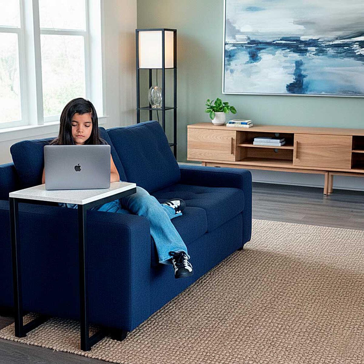 Sof&aacute; Cama Mons Mons M&oacute;naco 3 Cuerpos Azul