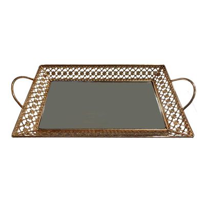 Imagen 1 del producto Bandeja Metal Vgo Espejada Rectangular 35 x 25 cm Dorado