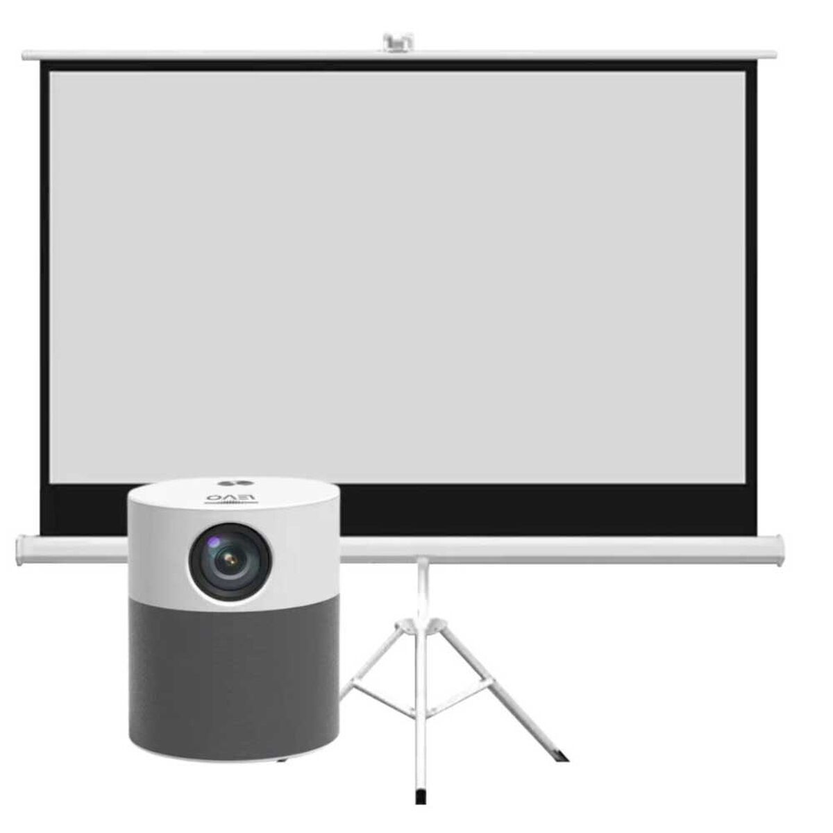 Kit Levo Proyector LED Portátil 360º + Telón Mural 100"
