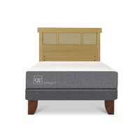 Cama Europea CIC 1 Plaza Smart + Respaldo Dublin Mostaza