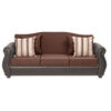 Juego de Living Innovamuebles Azucena Sofá 3 Cuerpos + Dos Sillones 1 Cuerpo Chocolate 