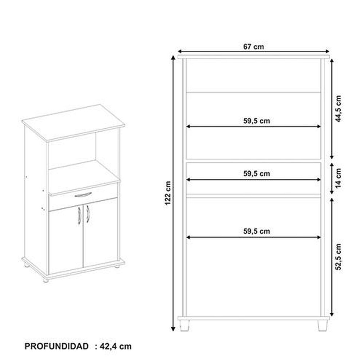 Mueble de Cocina Home Mobili Lucca 1 Cajón 2 Puertas Blanco