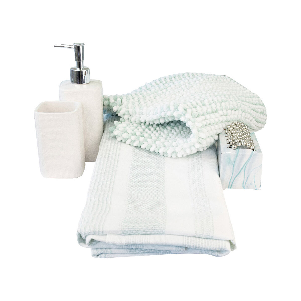Set de Ba&ntilde;o Doral Sofia 17 Piezas Menta