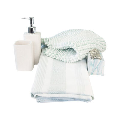 Set de Ba&ntilde;o Doral Sofia 17 Piezas Menta