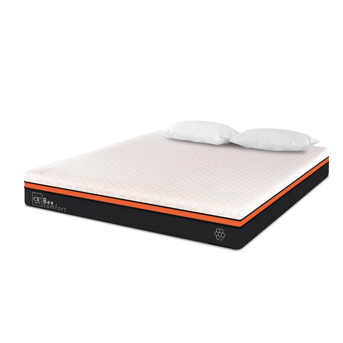 Colch&oacute;n CIC 2 Plazas Bee Comfort + Almohadas Viscoel&aacute;sticas