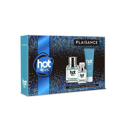 Set Perfume Plaisance Mujer Hot In Black EDP 80 ML+ 25 ML + Hand and Body Lotion