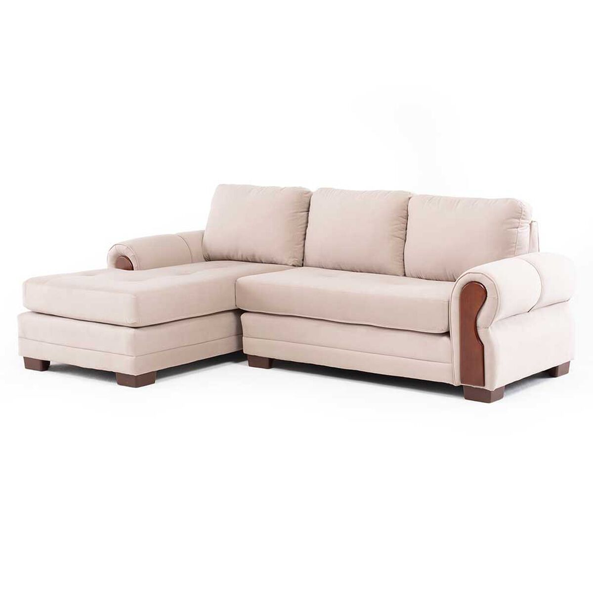 Sof&aacute; Seccional Living Factory Oregon 4 Cuerpos Beige