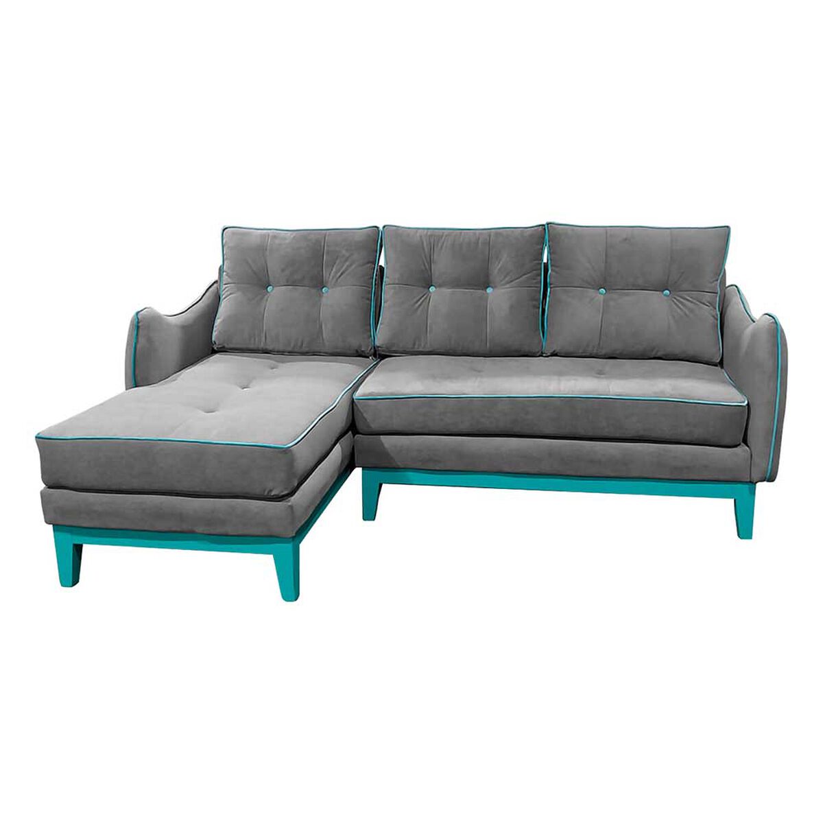 Sofá Seccional Izquierdo Living Factory Vintage 3 Cuerpos Gris