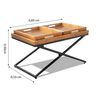 Mesa de Centro Mini Innovamuebles Monarca + 2 Bandejas Nogal Oscuro