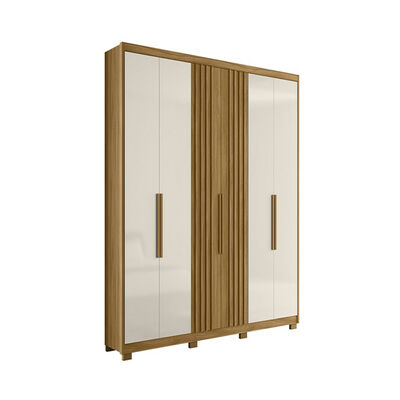 Closet Di Poretti Araguaia 6 Puertas 4 Cajones Café y Blanco