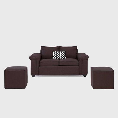 Imagen 2 del producto Sofá Mons Sicilia 2 Cuerpos + Dos Pouf 1 Cuerpo Chocolate