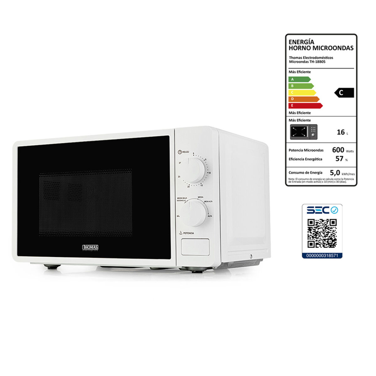 Microondas Thomas TH-18B05 18 lt.
