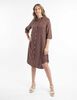 Vestido Midi Lino Manga 3/4 Mujer Portman Club