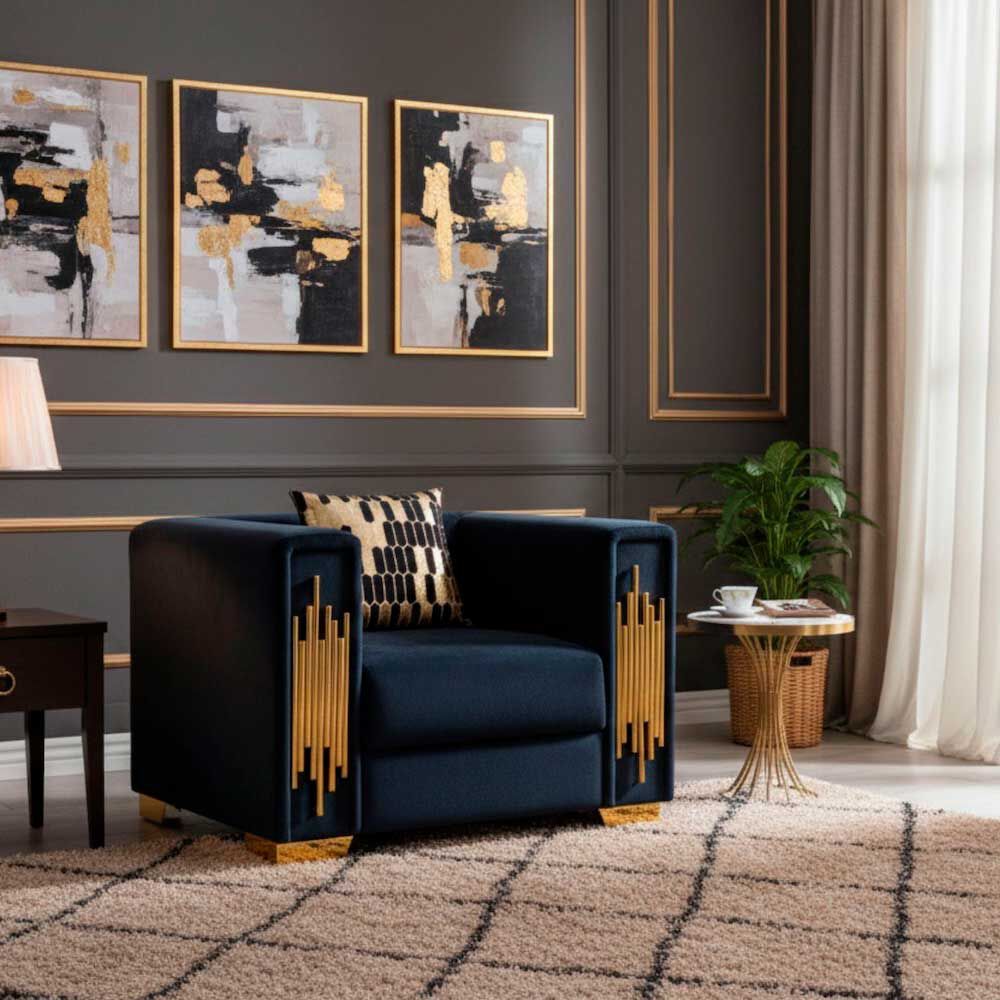 Sillón Elegante Daniels 1 Cuerpo Moderno Spencer Negro