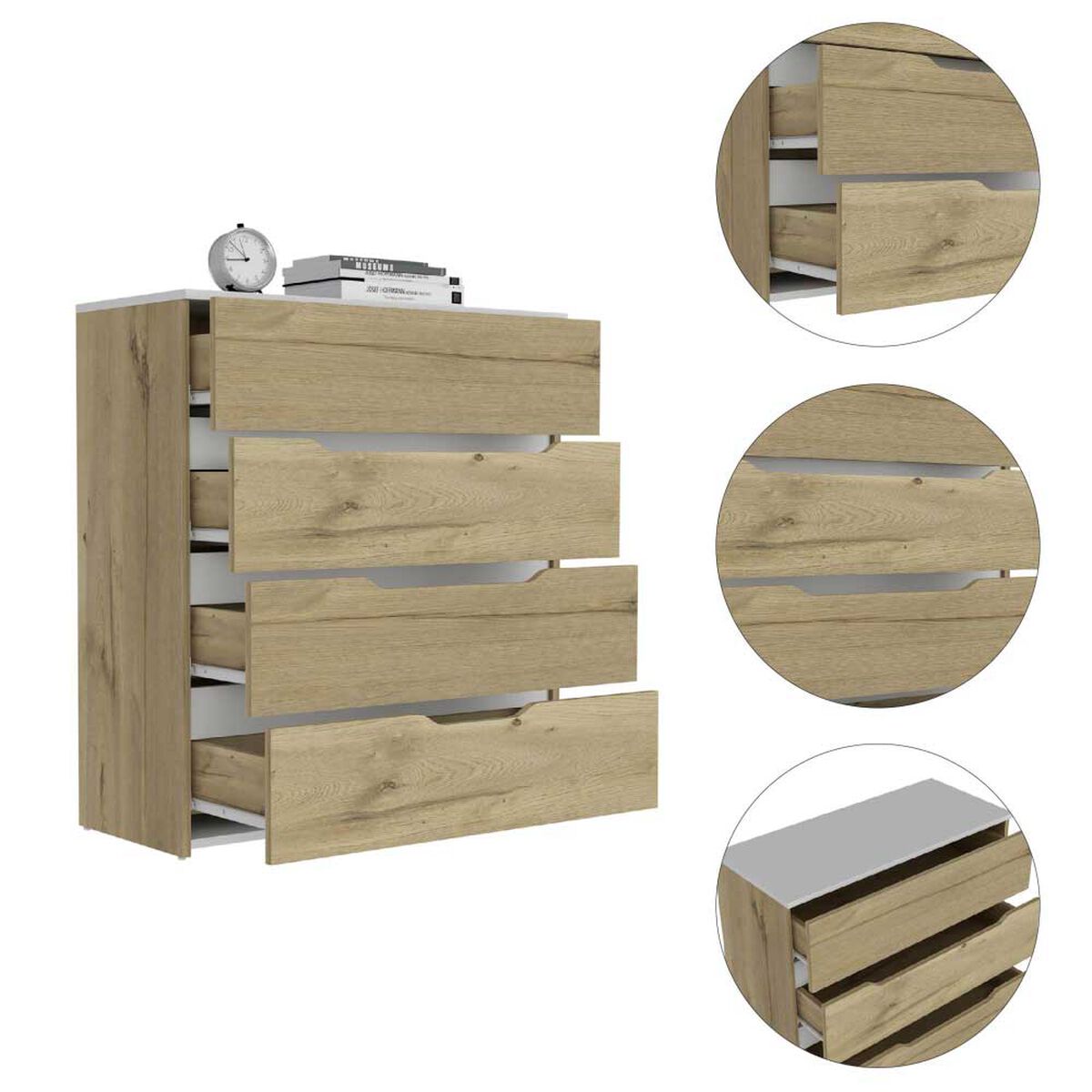 Cómoda TuHome Bi Color 4 Cajones