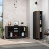 Combo Gabinete 2 Puertas + Biblioteca 1 Puerta TuHome Home Office Negro Soft-Co&ntilde;ac