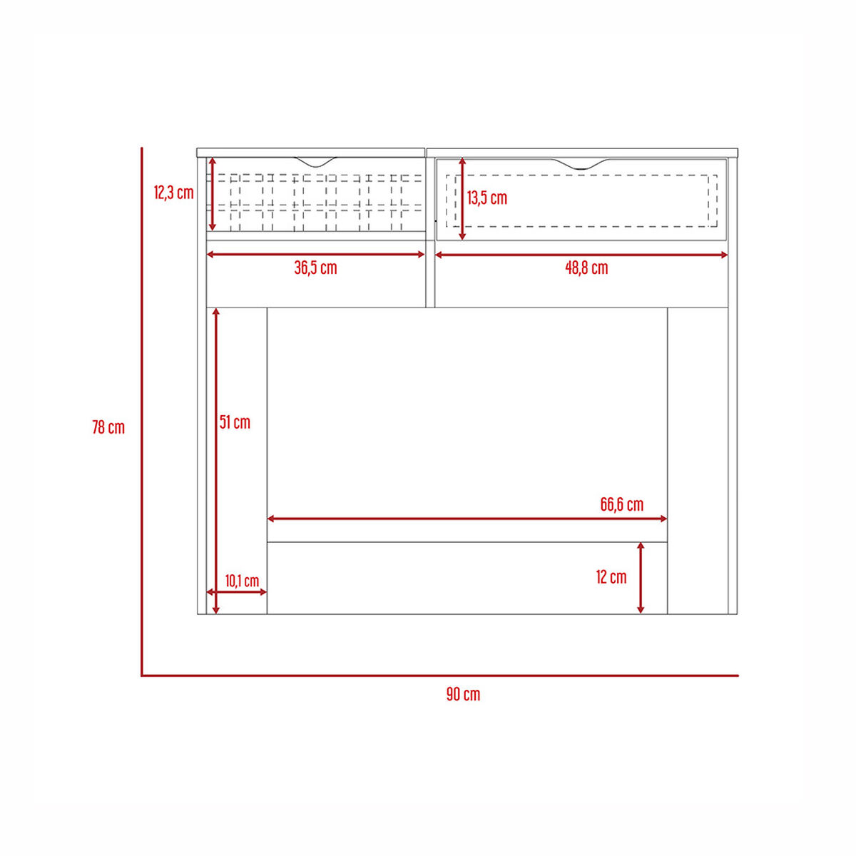 Mueble De Tocador + Velador Con Espejo Perla