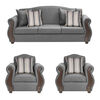 Juego de Living Innovamuebles New Bugambilia Sofá 3 Cuerpos + Dos Sillones 1 Cuerpo Gris Claro