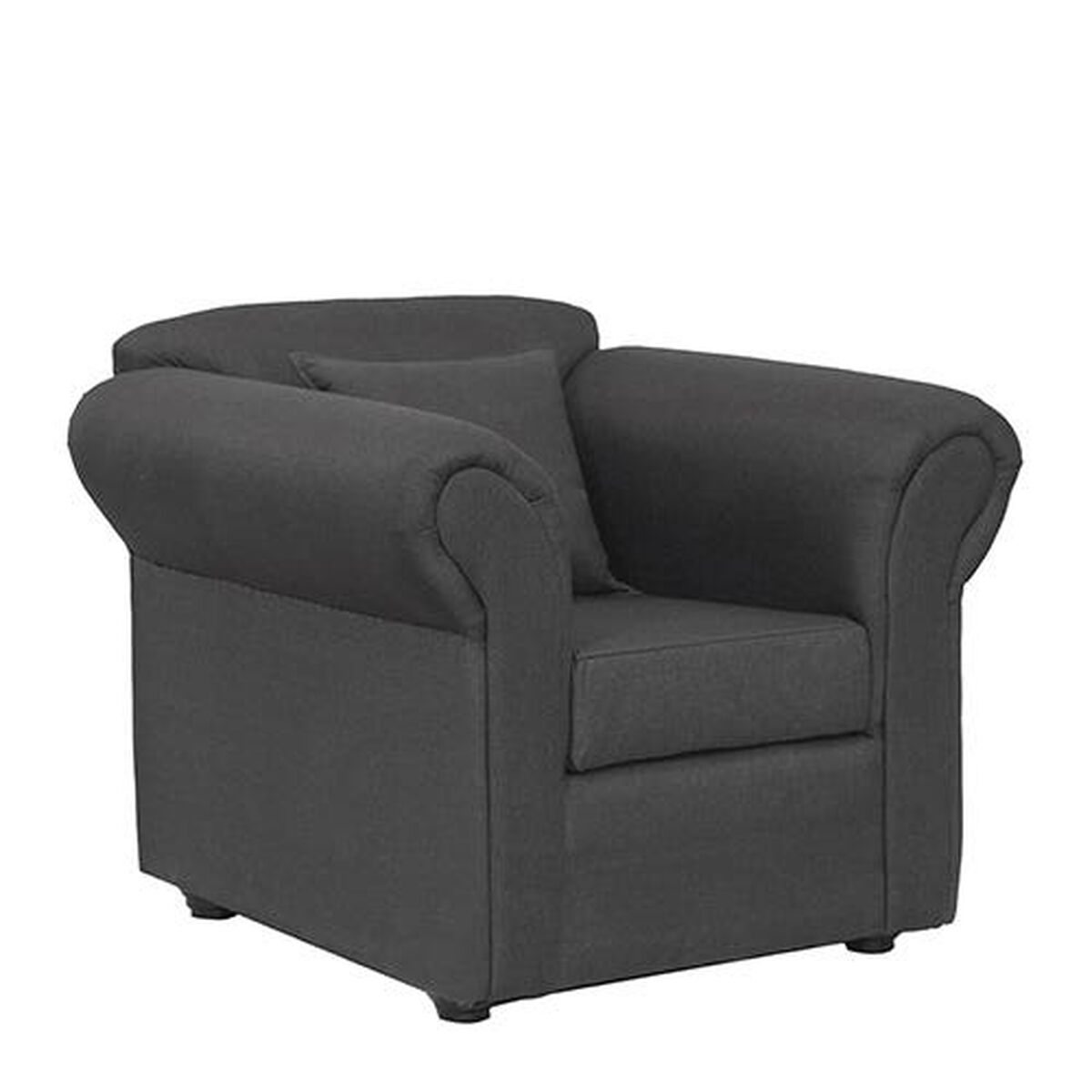 Juego de Living Essenza Amparo Sofá 3 Cuerpos + Dos Sillones 1 Cuerpo Gris Oscuro