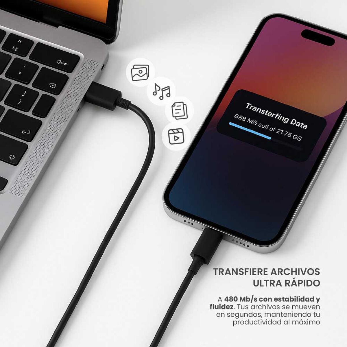 Cable de Carga Levo USB-C 100W 5A 1M