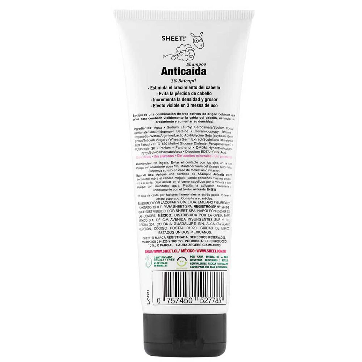 Shampoo Crecimiento y Anticaída 3% Baicapil Sheet
