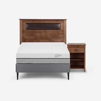 Cama Europea Rosen 1,5 Plazas Pratta + Respaldo + Velador Ferrera