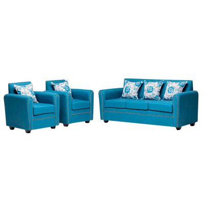 Imagen 2 del producto Rack Almore Alemania Freijo Off White y Azul Hasta 55"" + Juego de Living 3-1-1