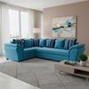 Sof&aacute; Seccional Izquierdo Living Factory Capri 5 Cuerpos Azul Piedra
