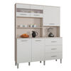 Mueble de Cocina Rima Blanco-Café 5 Puertas 3 Cajones