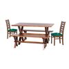 Juego de Comedor Latam Home Sevilla Murcia 2 Sillas + 2 Bancas Velvet Verde