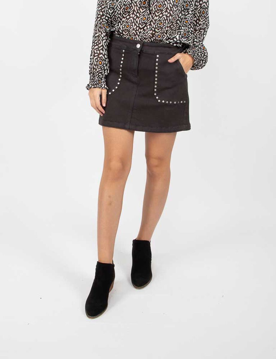 Falda Mini Apliques Mujer Alma