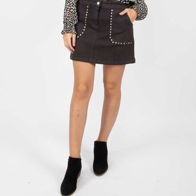 Falda Mini Apliques Mujer Alma