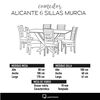 Juego de Comedor Latam Home Alicante 6 Sillas Azul Petróleo