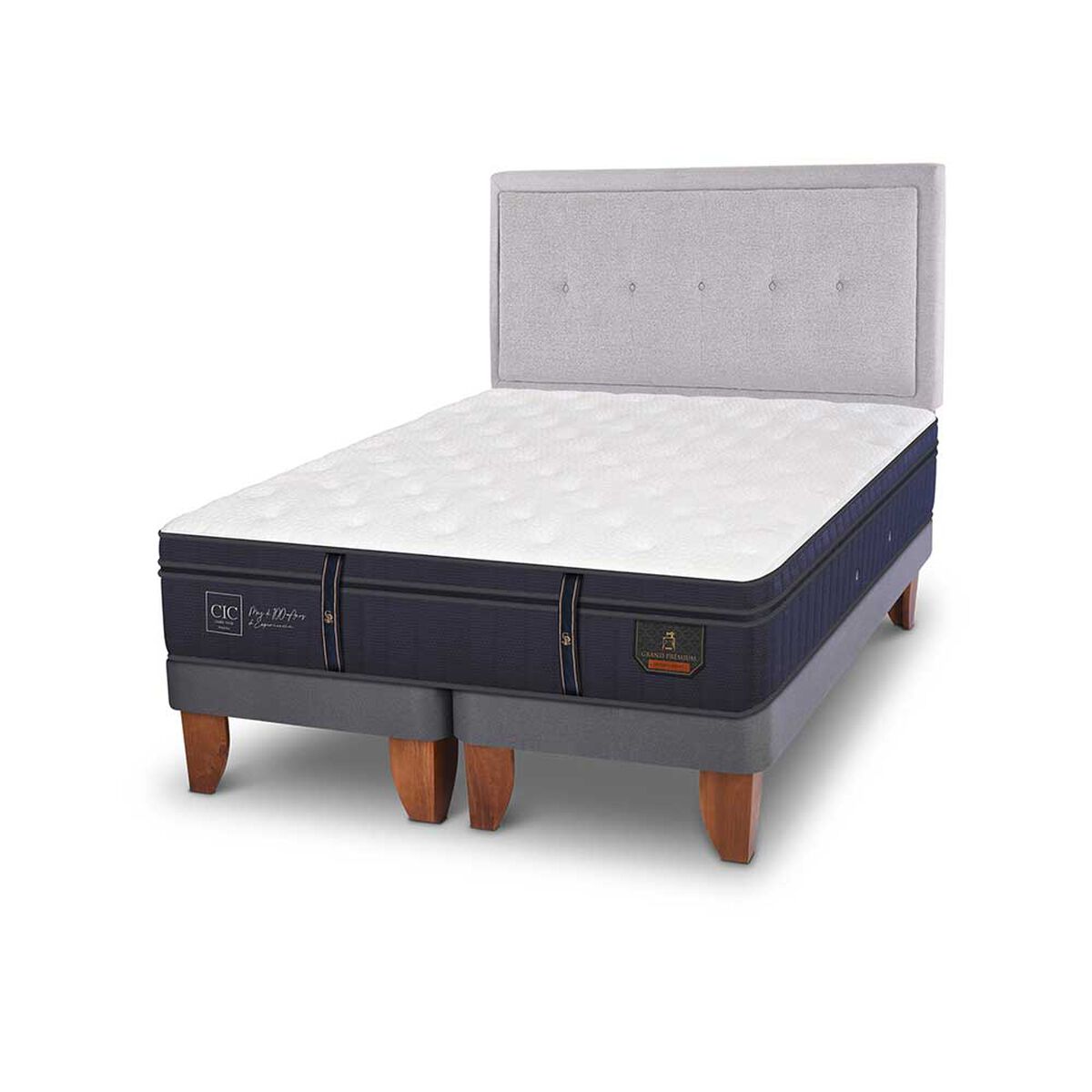 Cama Europea CIC Base Dividida King Grand Premium + Respaldo
