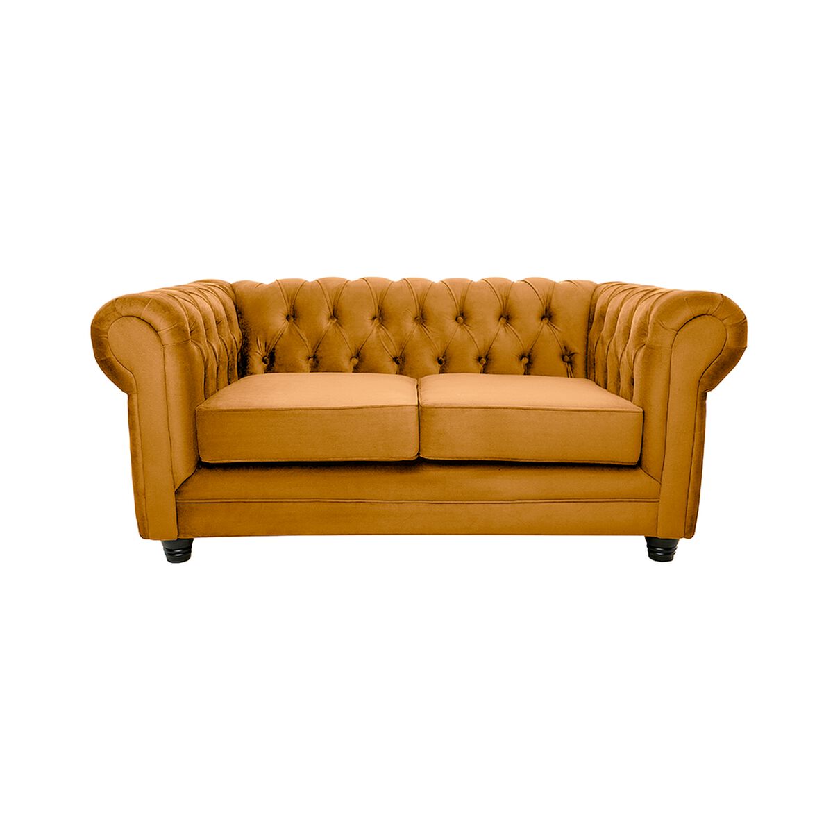 Sofá Barra Design Chesterfield 2 Cuerpos Canela