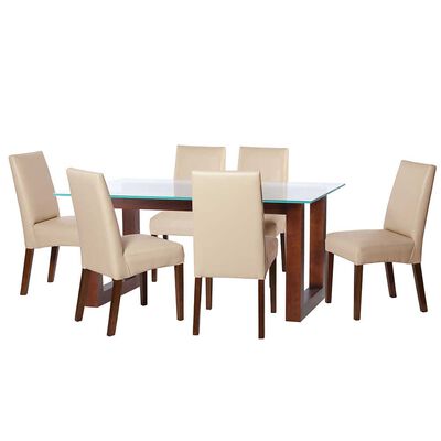 Juego de Comedor Latam Home Pamplona Segovia 6 Sillas PU Negro