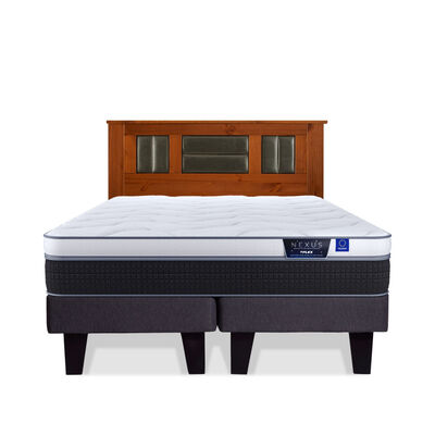 Cama Europea Flex 2 Plazas Nexus Base Dividida + Respaldo Lorraine