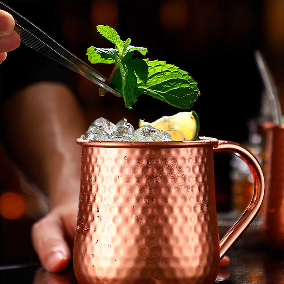 Set 4 Vasos Simplit Moscow Mule Mojito 500 Ml + Bombilla