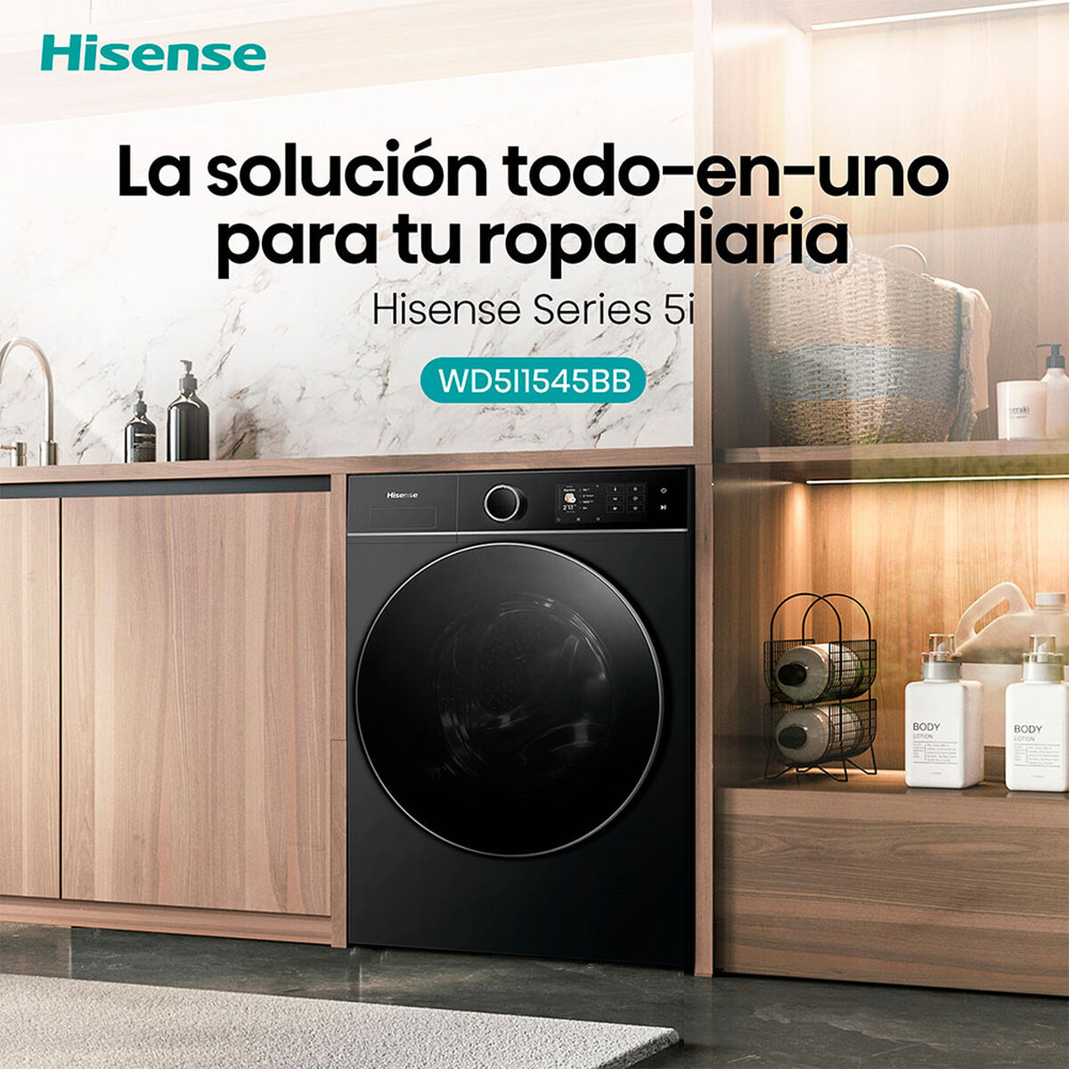 Lavadora Secadora Hisense WD5I1545BB 15/10Kg