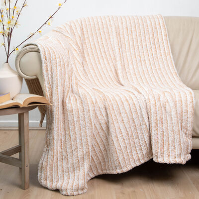 Manta de Poliéster Doral 127 x 152 cm Two tones Beige